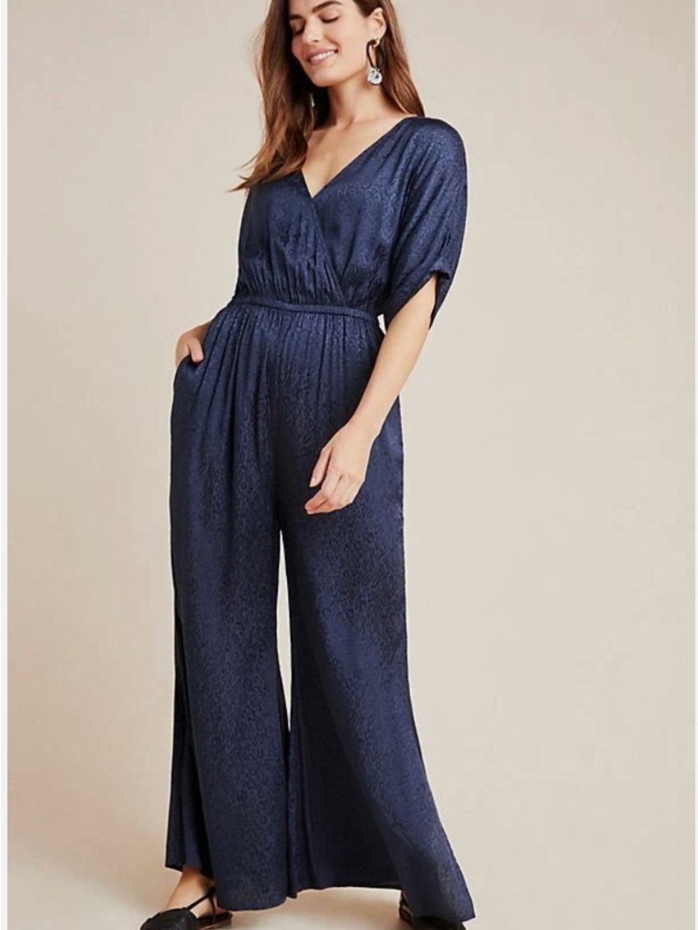 Anthropologie Maeve Jacqueline Jacquard Jumpsuit - large